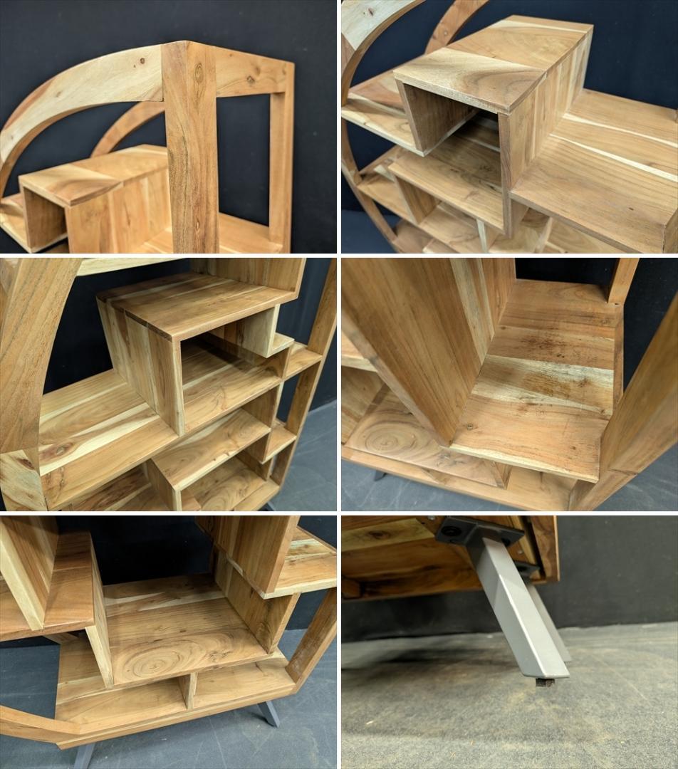 美品　ノーチェ　アカシア　無垢　飾り棚　シェルフ　本棚　ブックシェルフ　オープン