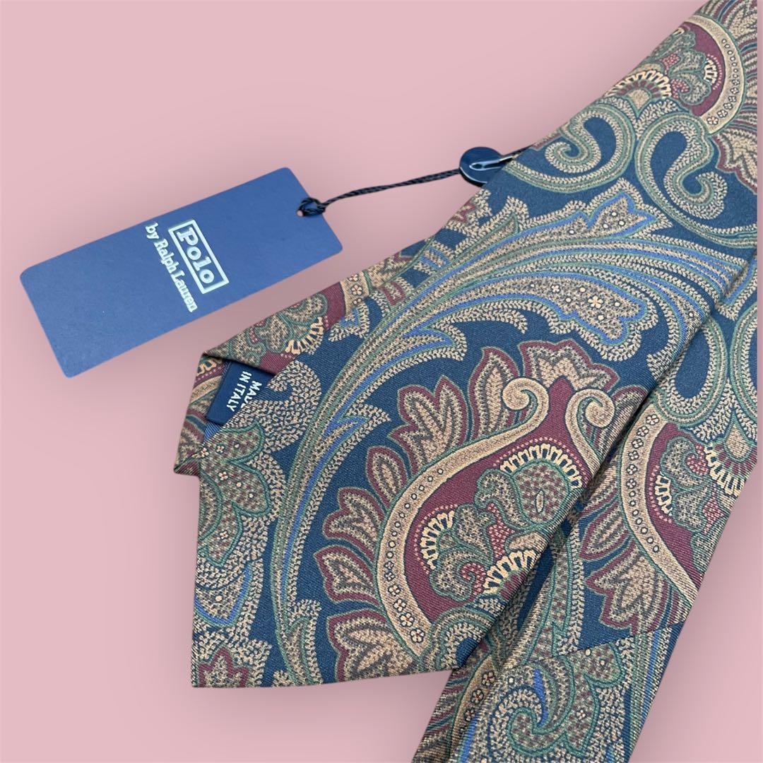 新品　タグ付　Polo by Ralph Lauren ペイズリー柄ネクタイ