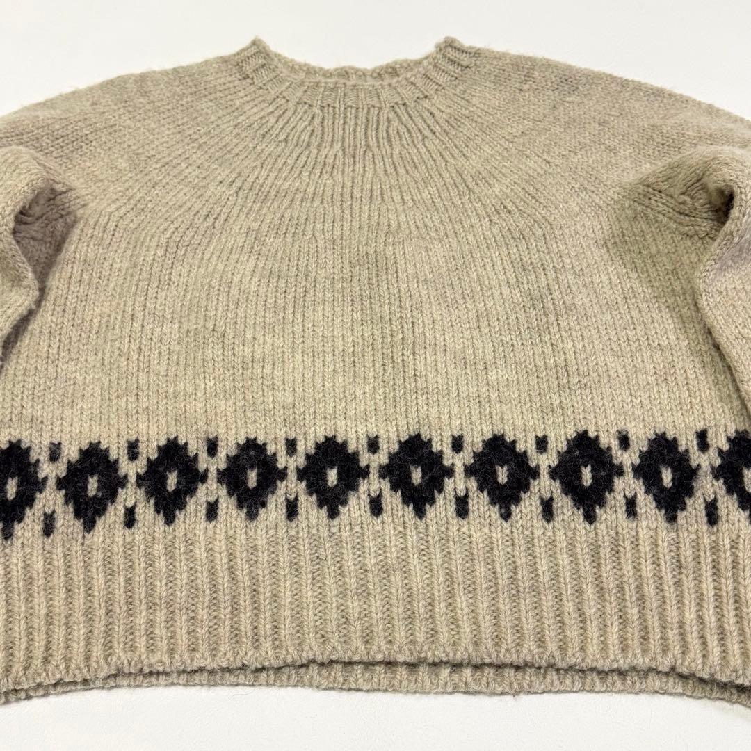 マーガレットハウエル 23AW バルキーウール フェアアイルニット ベージュ M