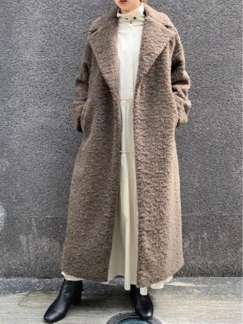 21AW CASA FLINE ボアウールロングコート　カーサフライン