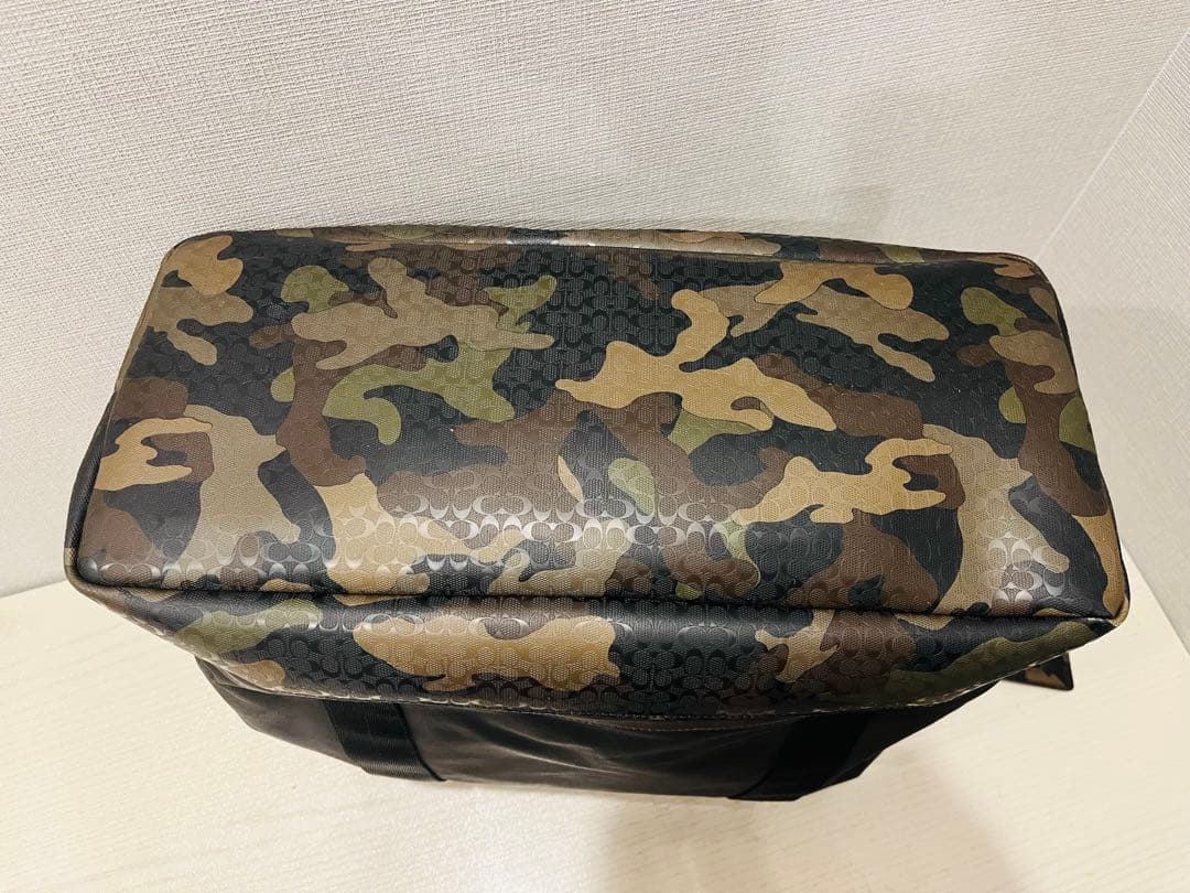 【美品】COACH コーチ F70832 トートバッグ 迷彩 PVC ミニポーチ