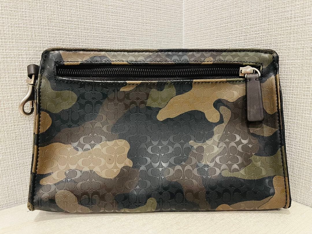 【美品】COACH コーチ F70832 トートバッグ 迷彩 PVC ミニポーチ