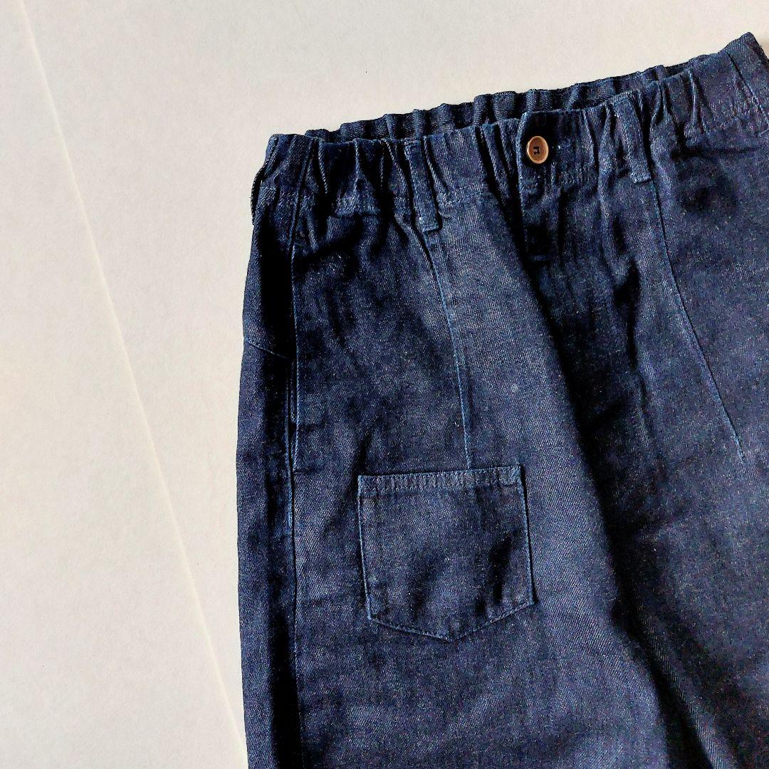 tumugu 　ツムグ　綿麻インディゴデニムワイドパンツ　サルエルパンツ