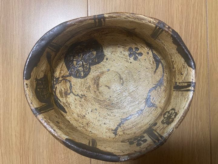 池田省吾　刷毛目織部　茶碗　桐箱付き