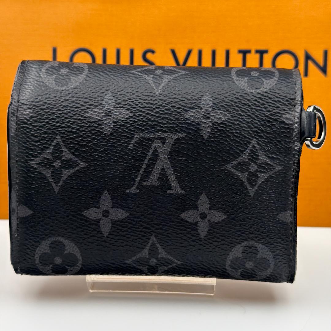 【美品】ルイヴィトン モノグラム エクリプス チェーン コンパクト ウォレット