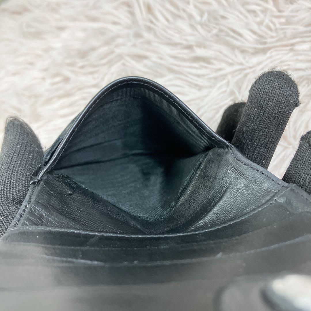 CHANEL シャネル ココ ラムレザー 二つ折り ブラック Wホック