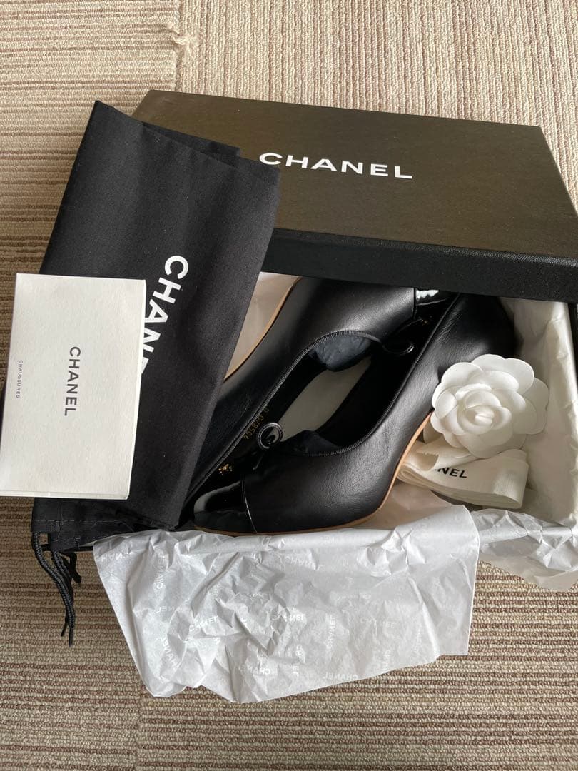 CHANEL ブラック パンプス 38 サイズ