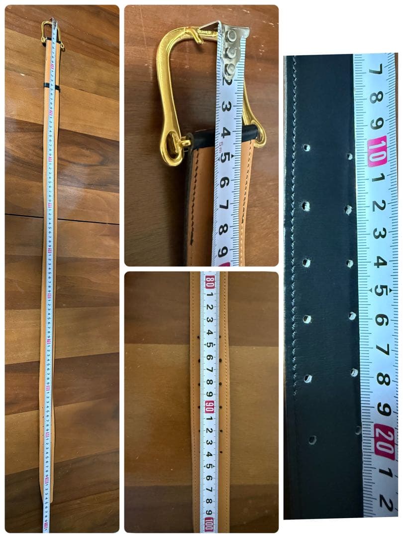 エルメス　ヴィンテージ　ベルト　90 メンズ　黒　ゴールド金具　鎧　ベルト