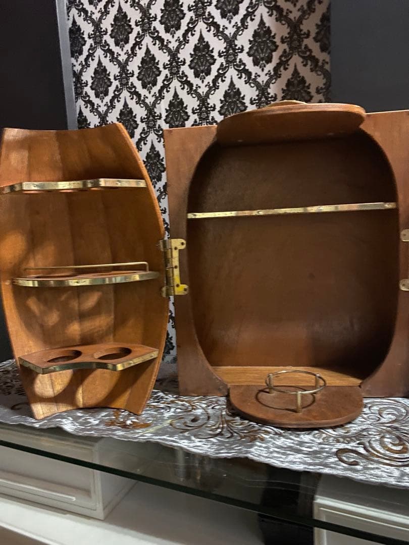 希少☆ヴィンテージ 樽型　扉 観音開きラック☆ブラウンカラー☆店舗什器☆送料込