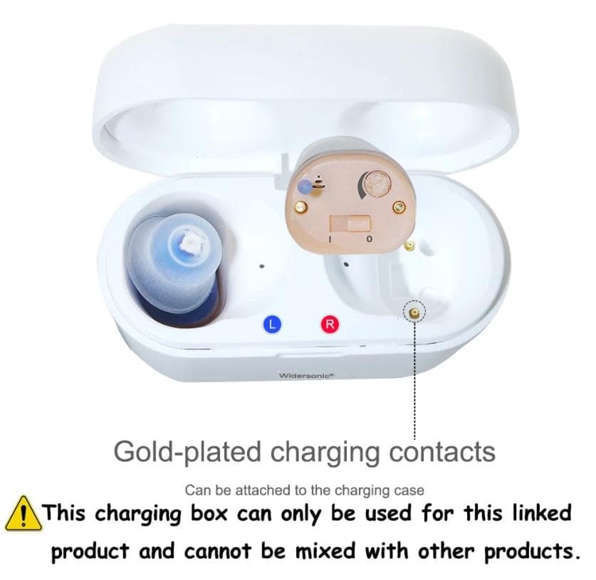 （訳あり品）USB充電式 小さい耳穴集音器　両耳セット　高音質　回転ボリューム付