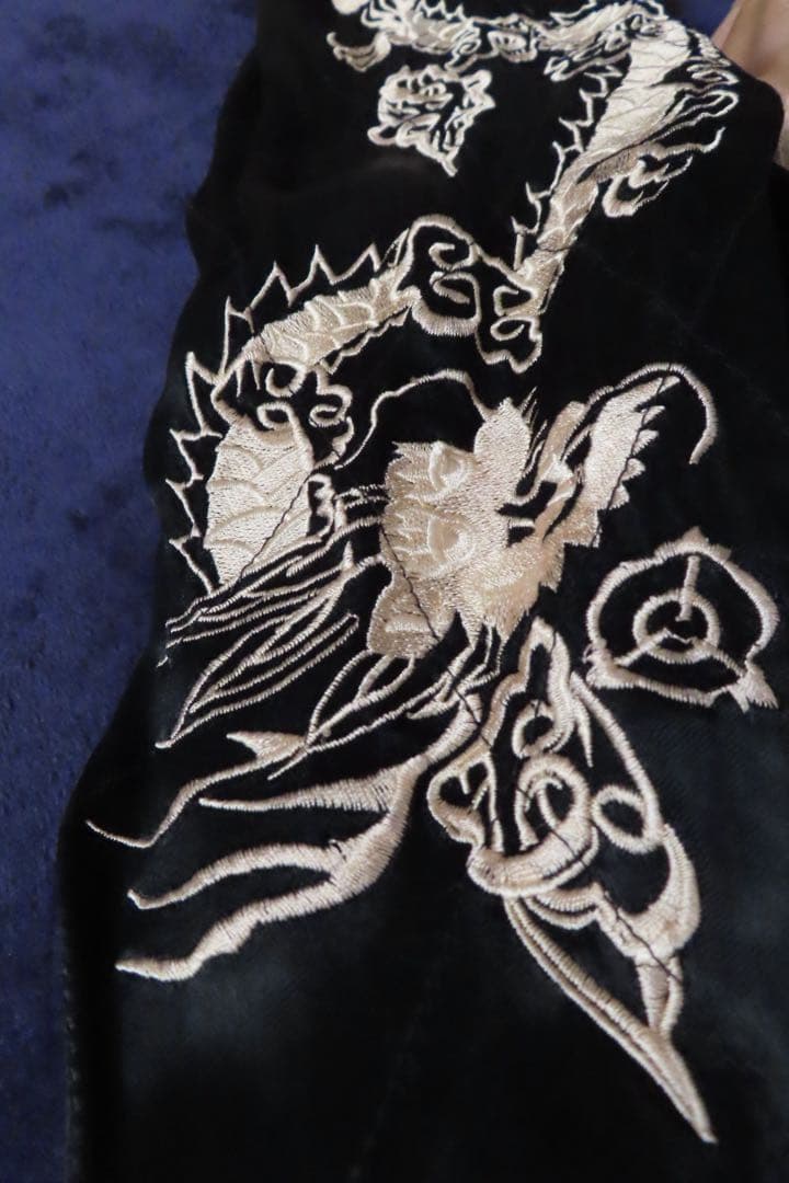 花旅楽団　スカルと蛇刺繍　スカジャン
