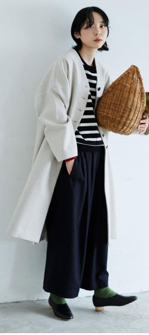 atelier naruse ナルセ メルトンウールコクーンコート オートミール