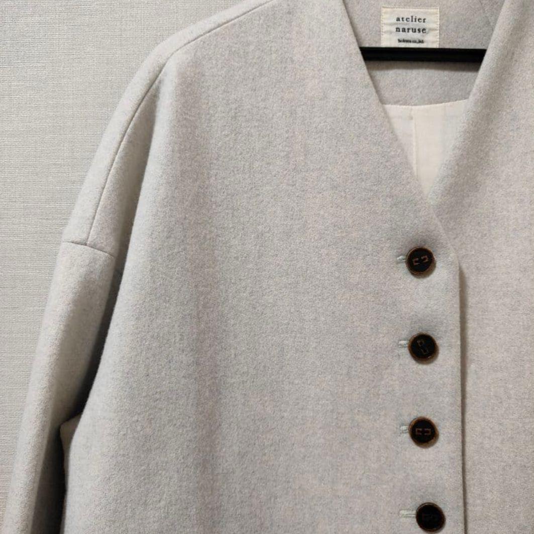 atelier naruse ナルセ メルトンウールコクーンコート オートミール
