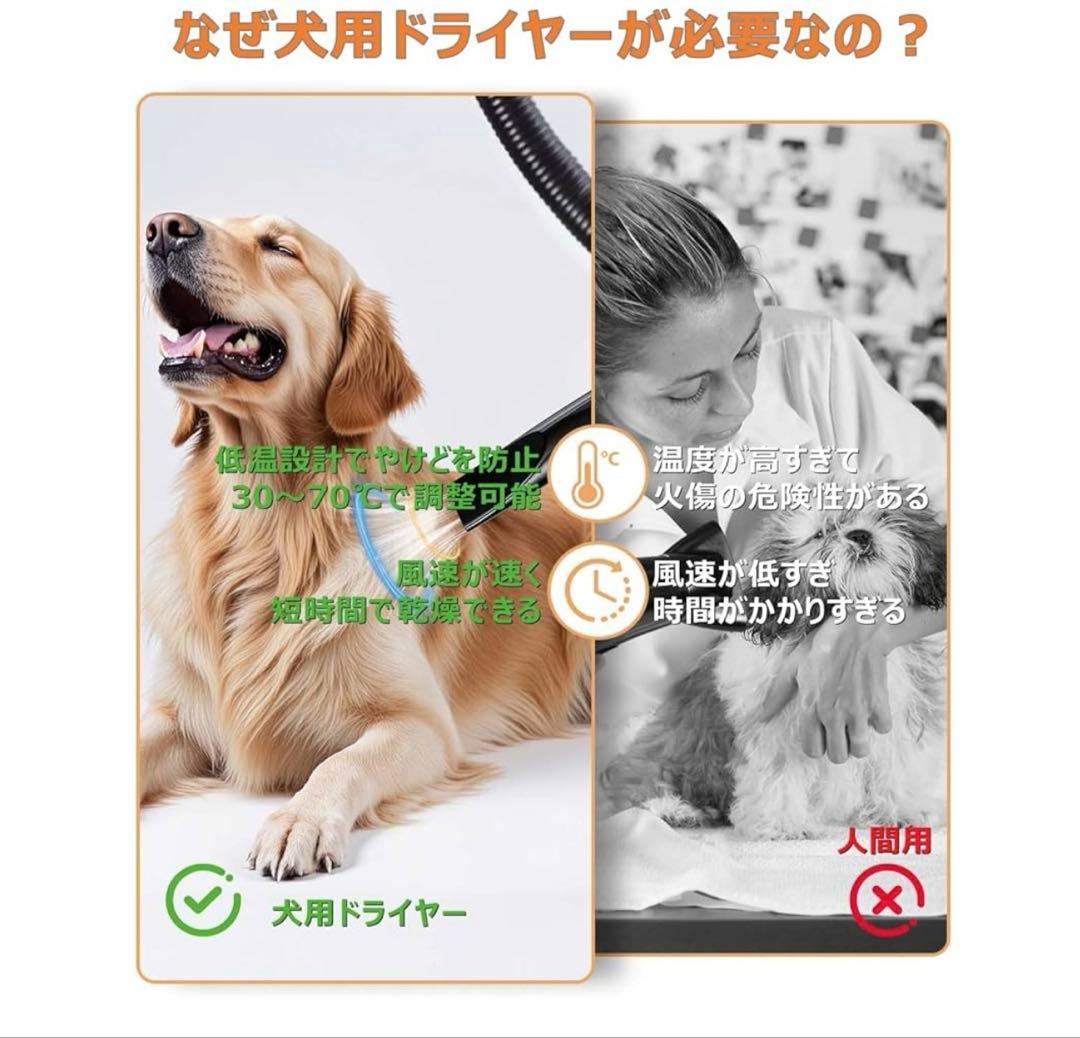 QIUYMI 犬 ドライヤー 大風量 ペットドライヤー2800W