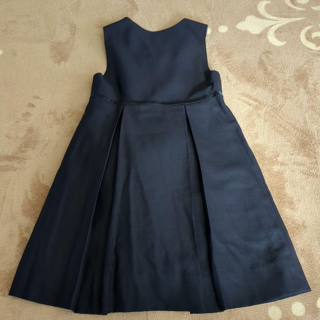 【美品】ファミリア 115-120 濃紺 お受験用セットワンピース　白シャツ