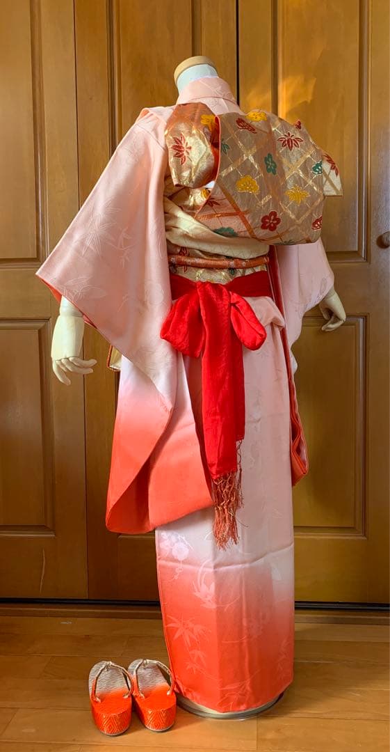 七五三　七歳の女の子のお支度　正絹手縫いのお振り袖フルセット　ハーフ成人式卒業式