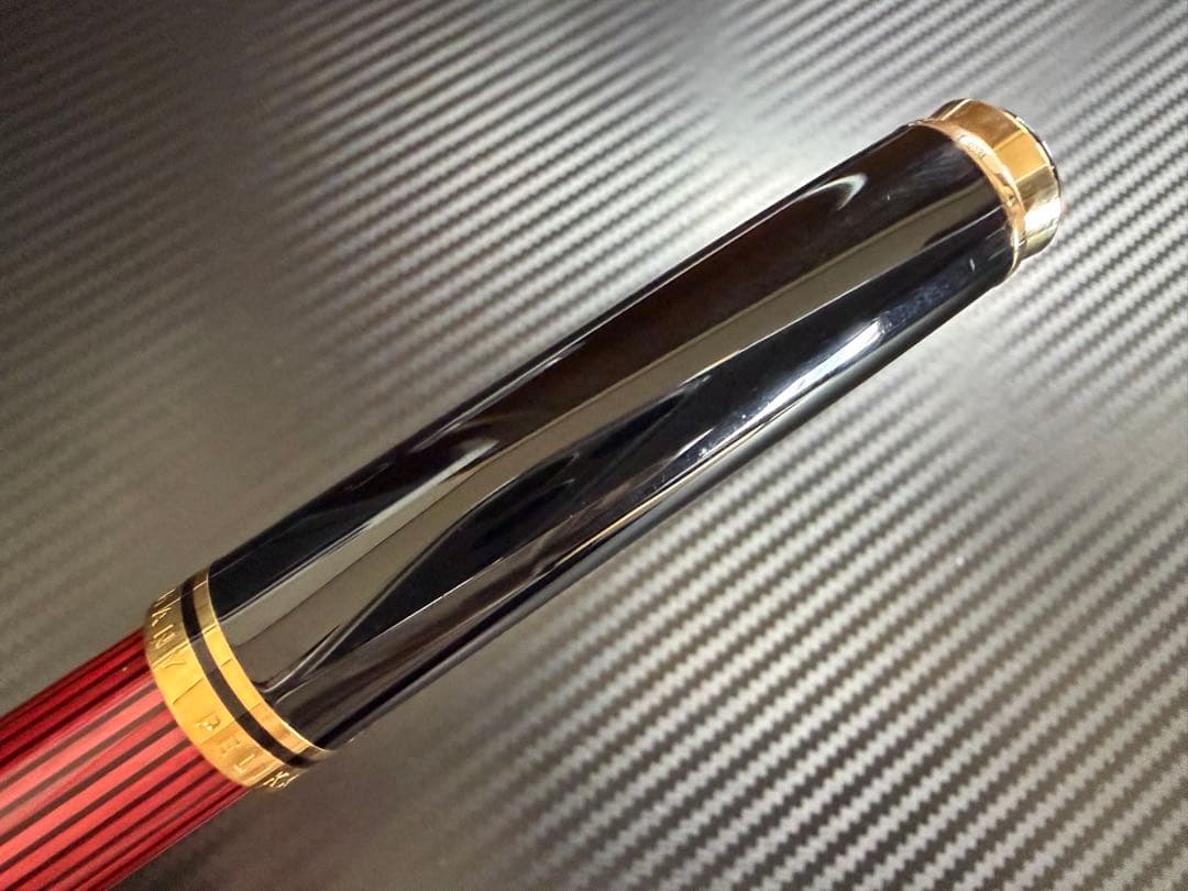 未使用に近い ペリカン スーベレーン M800 赤縞 M 中字 万年筆