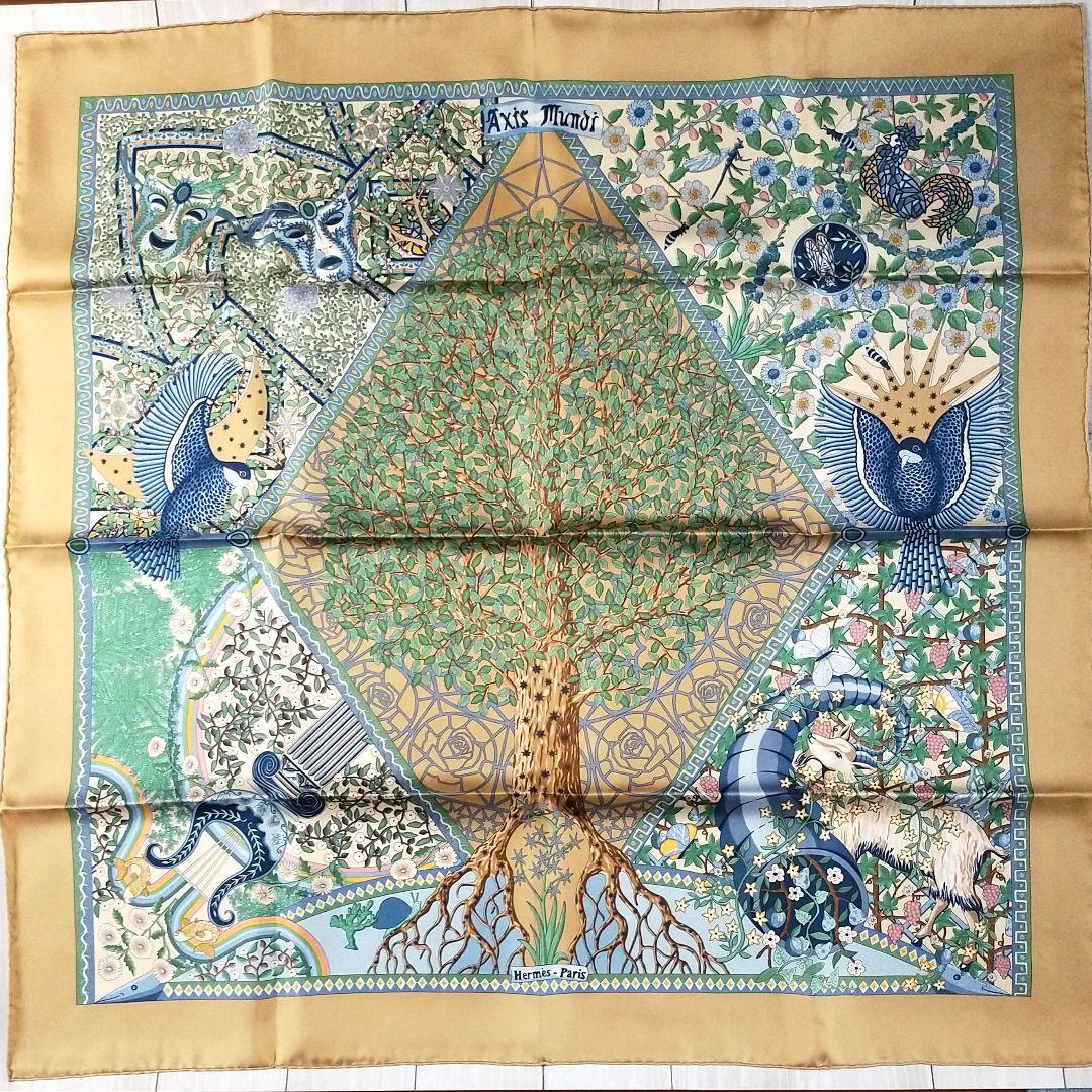 ☘️新品未使用☘️ HERMES カレ90　世界の中心軸 Axis Mundi