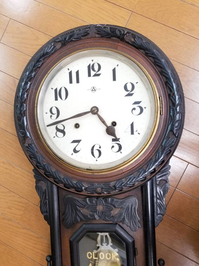 掛け時計　振り子時計　大正時代　アンティーク　柱時計　clock a week