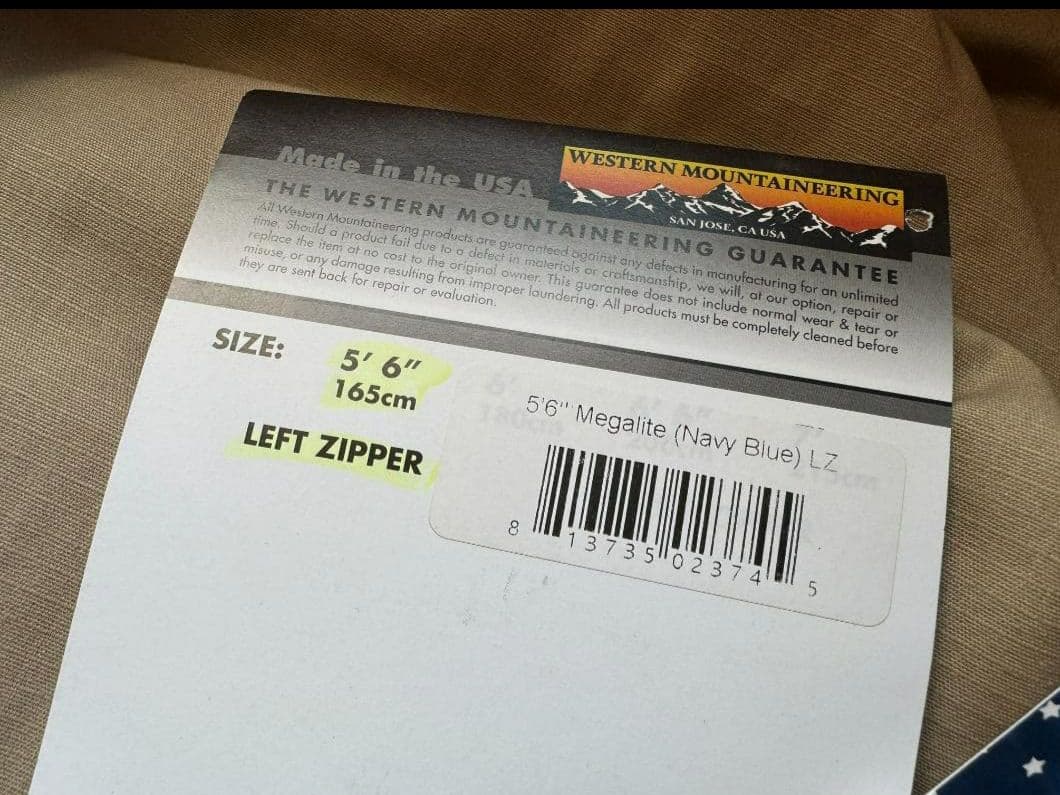 Western Mountaineering MegaLite 寝袋