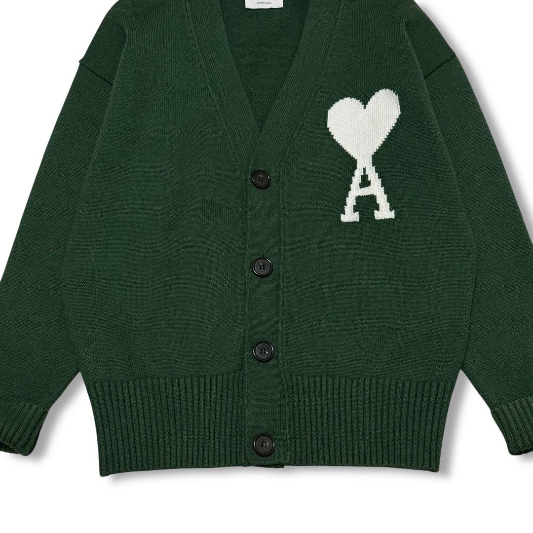 ゆた Ami Paris ニット カーディガン ビッグハートロゴ ウール