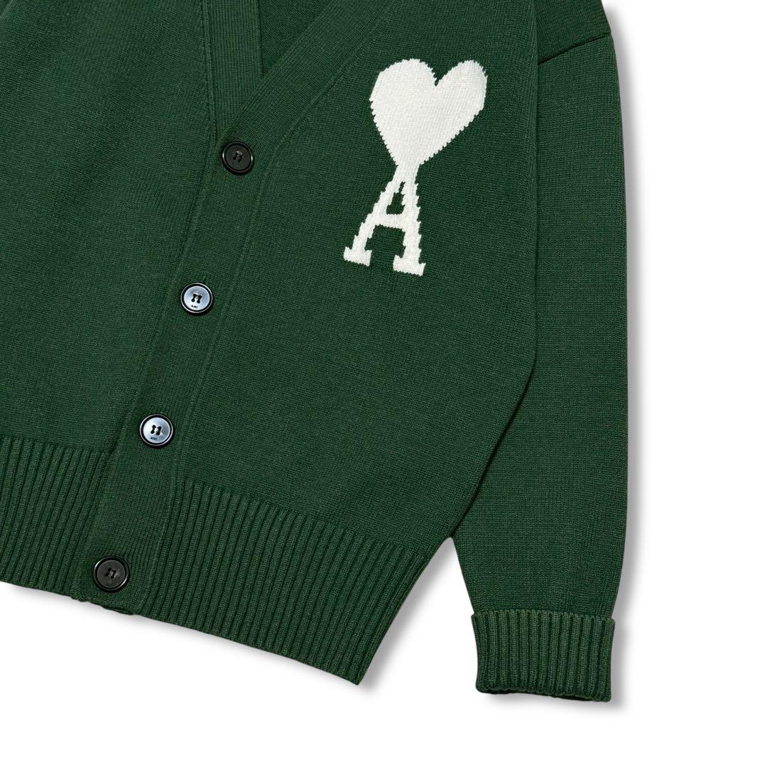 ゆた Ami Paris ニット カーディガン ビッグハートロゴ ウール