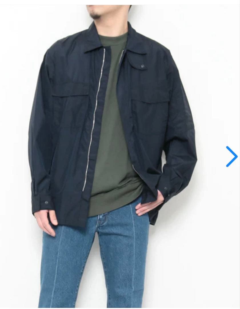 AURALEE　オーラリー　LIGHT NYLON ZIP SHIRTS