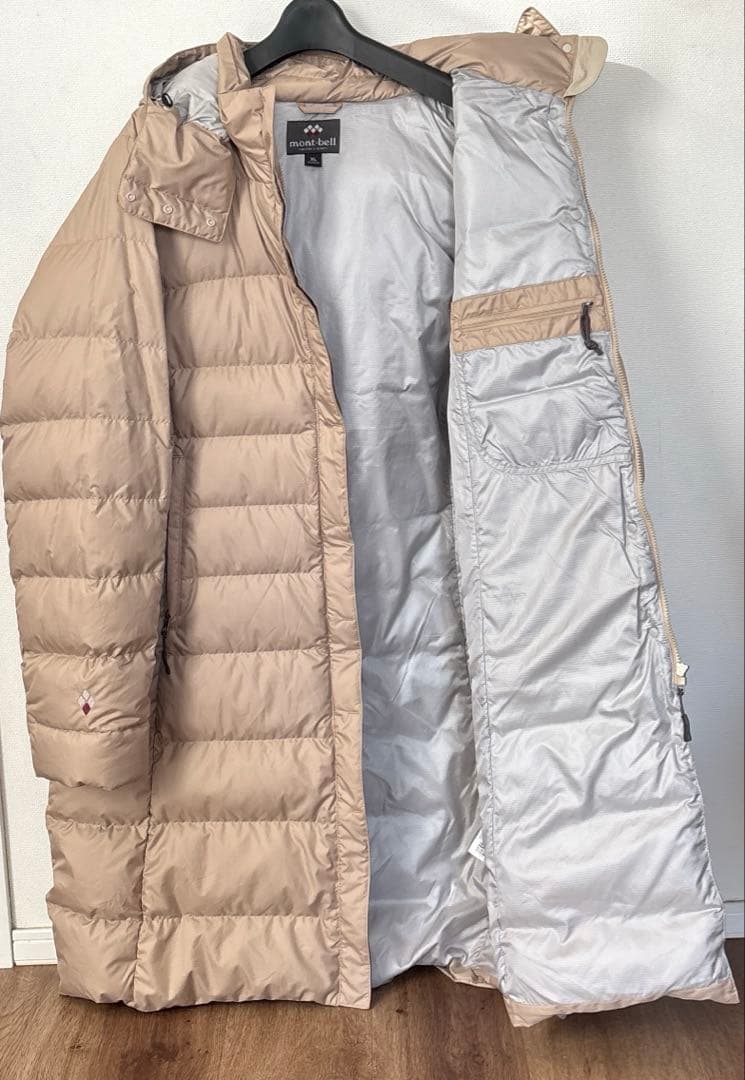 mont-bell モンベル　トラベルロングダウンコートベージュ　XLサイズ