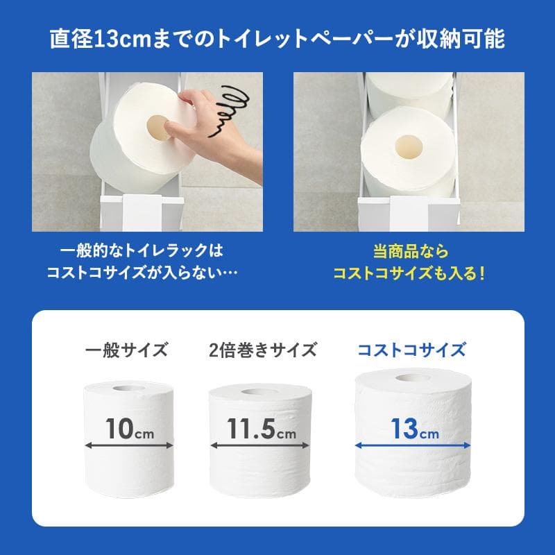 スリムトイレラック ホワイト [8203]