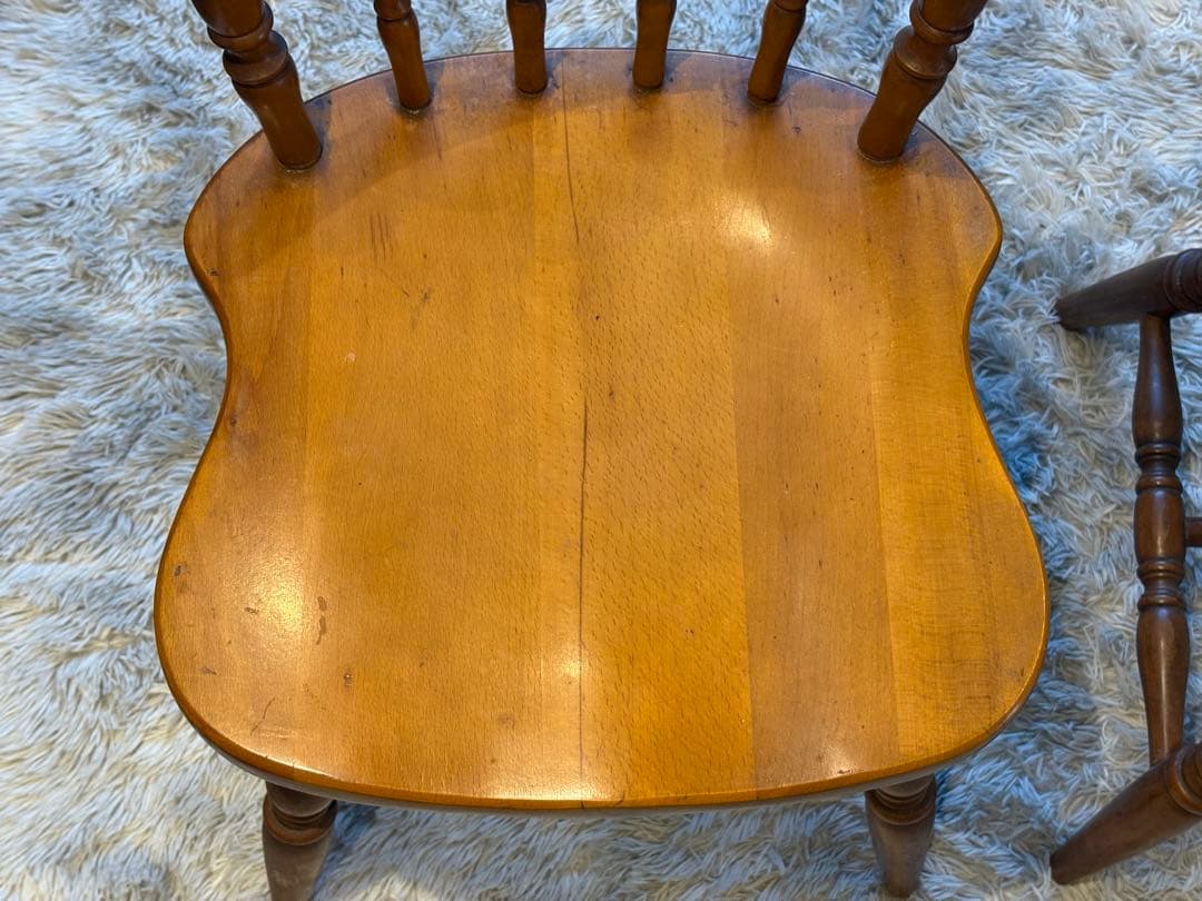 ①飛騨産業　キツツキマーク　ウィンザーチェア　スポークチェア　ヴィンテージ　nz