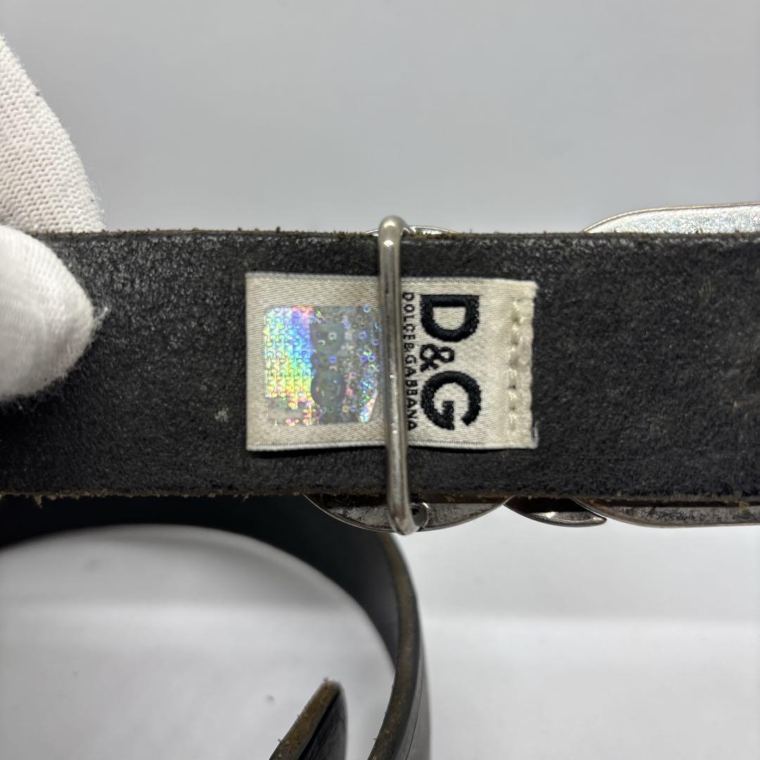 D＆G　ドルチェ＆ガッパーナ　レザーベルト　バックル　ロゴ　ブラック