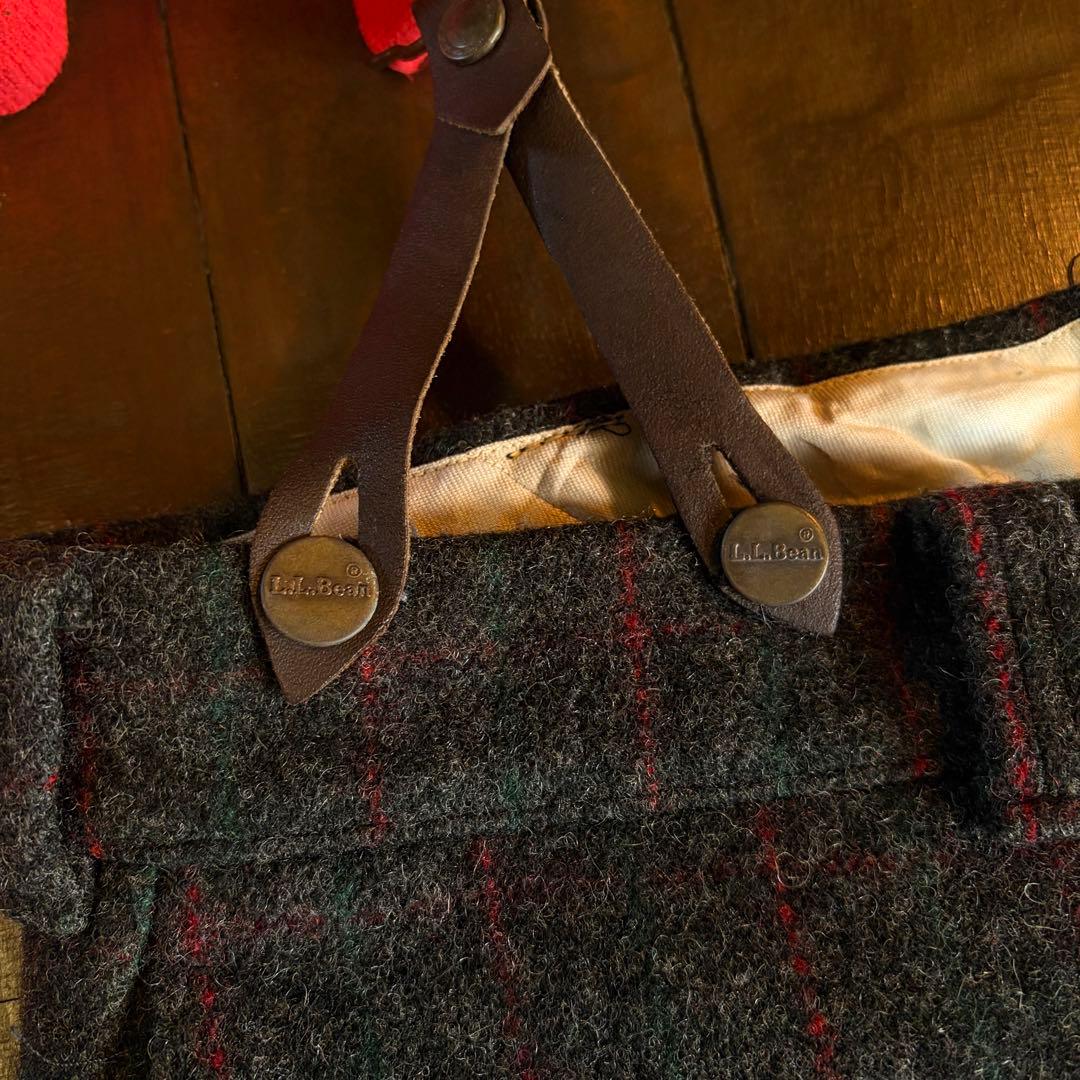 80sUSA製！！【L.L.Bean エルエルビーン】ウールサスペンダーパンツ