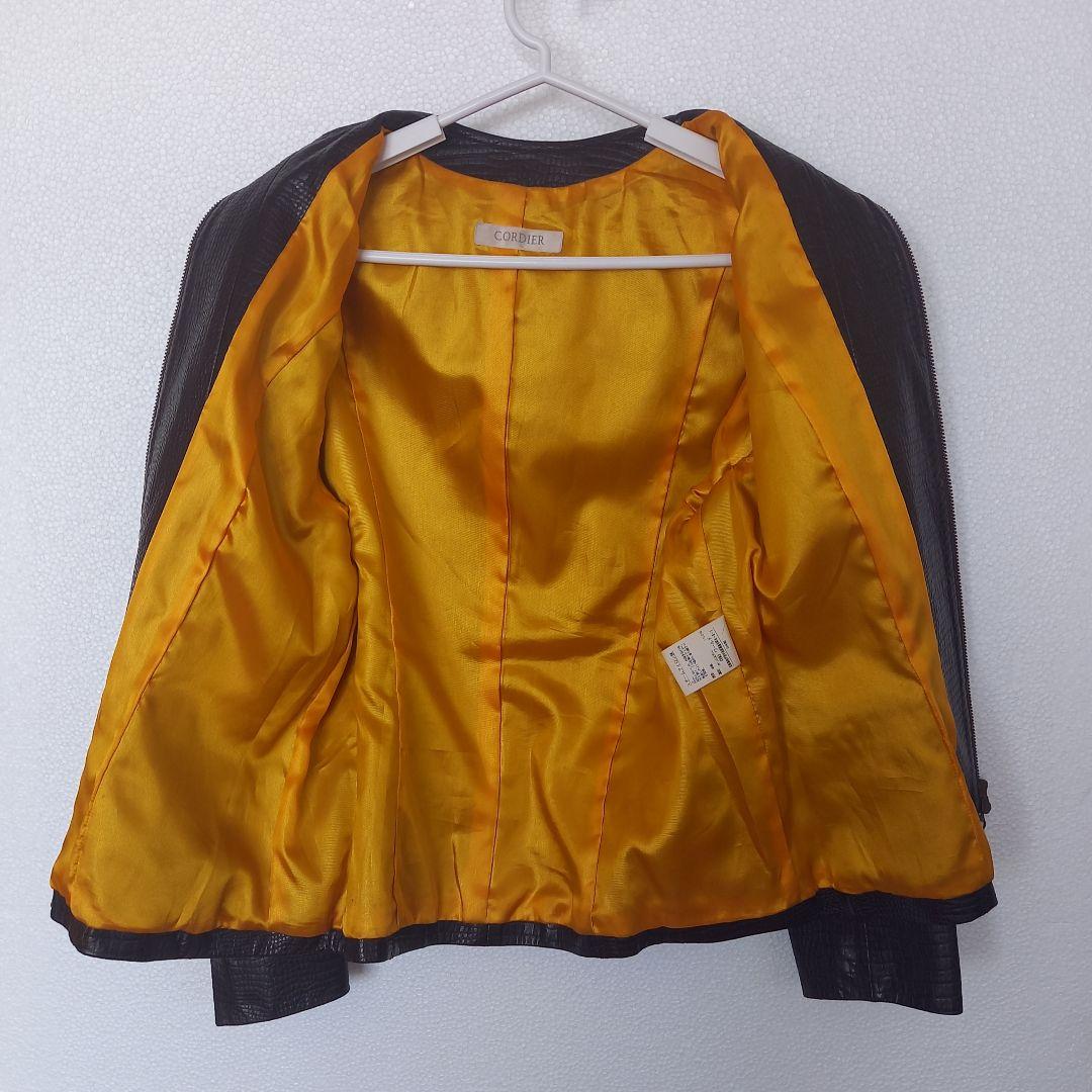 百貨店ブランド　CORDIER 　ワールド　 ラムレザージャケット　2XL相当