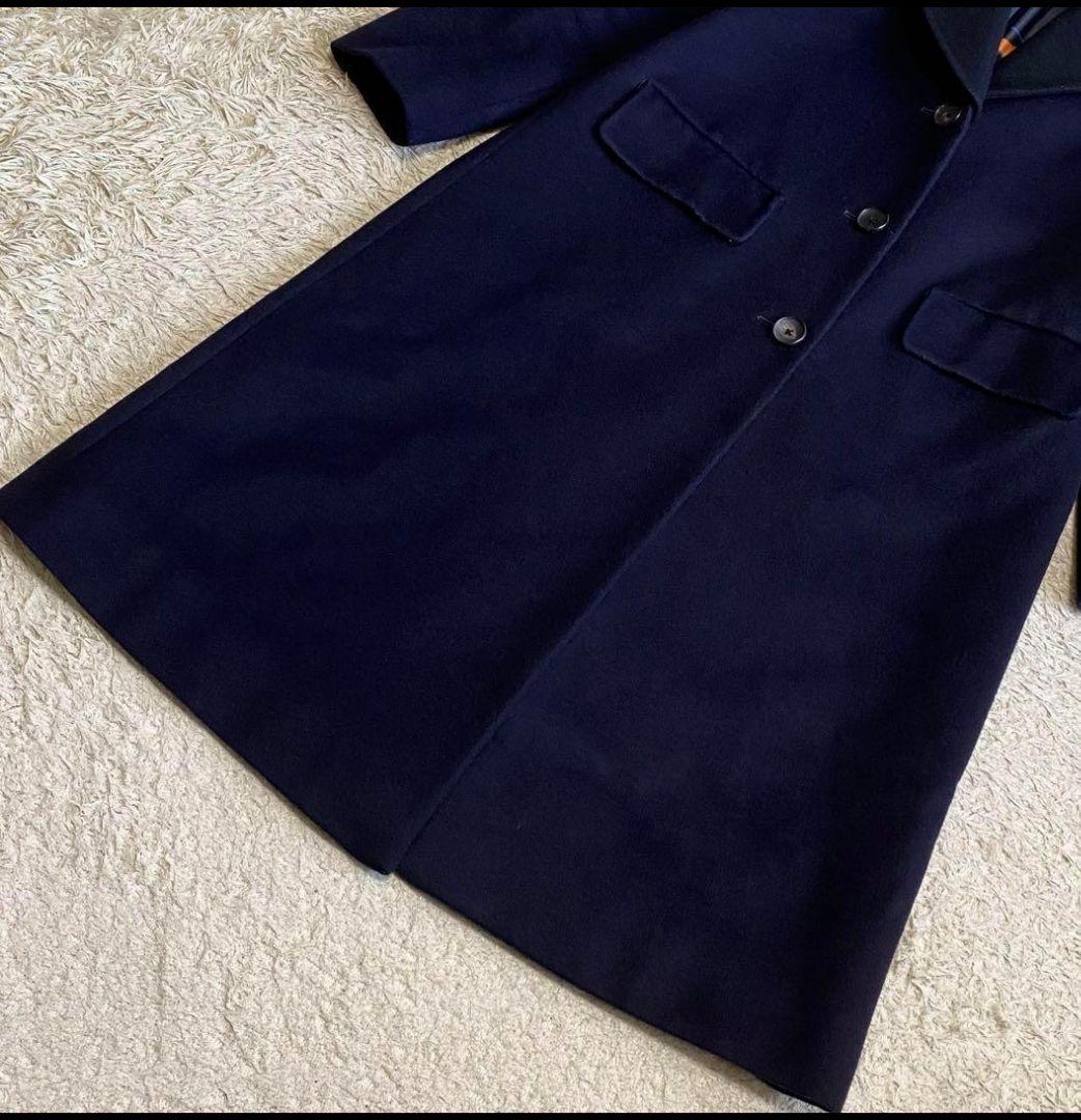 【美品】ポールスミス 2way チェスターコート ノーカラー カシミヤ混 38