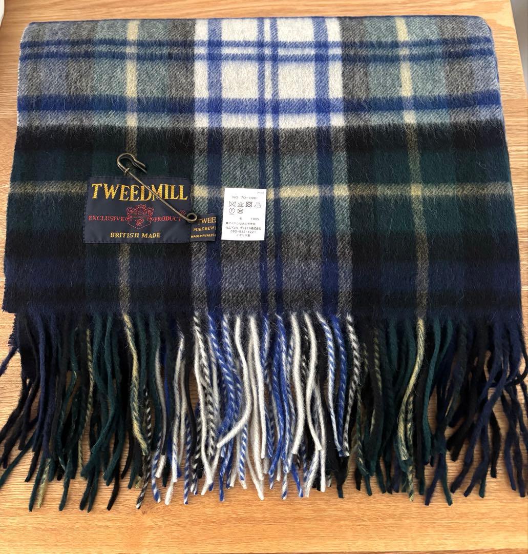 未使用品　TWEEDMILL ツイードミル　大判チェックマフラー　再お値下げ