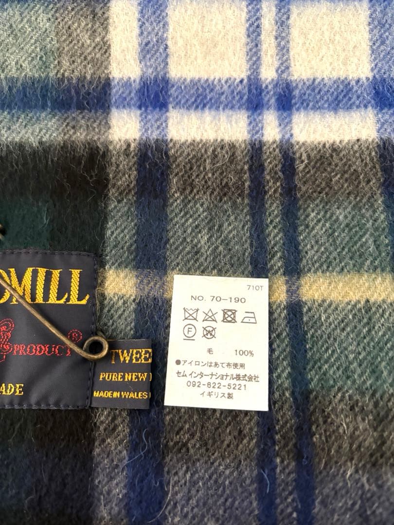 未使用品　TWEEDMILL ツイードミル　大判チェックマフラー　再お値下げ