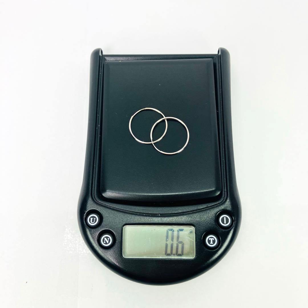 K10(WG) 地金 フープ ピアス 直径20mm