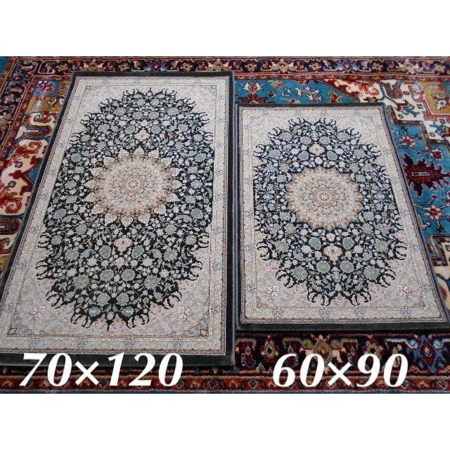 立体柄、144万ノット！高密度織、本場イラン産 絨毯！60×90cm‐49001