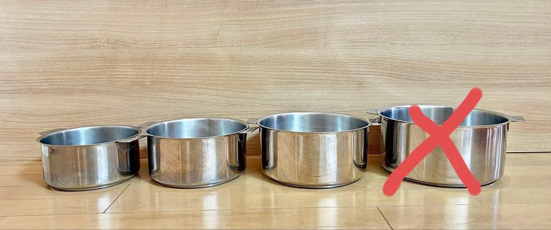 【美品/中古品】CRISTELステンレス鍋セット20.22cm鍋、蓋セット