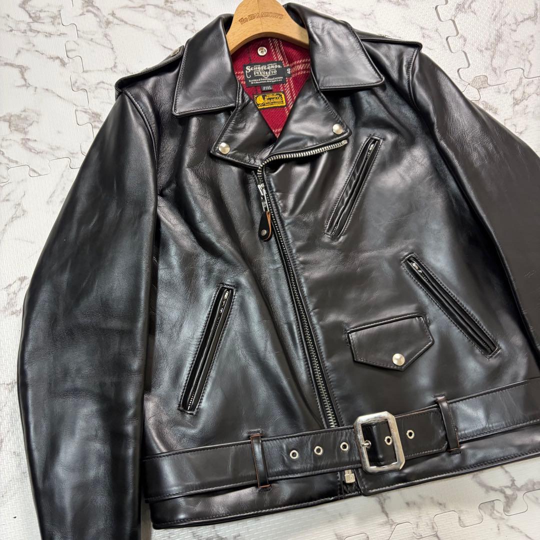 極美品✨ schott ライダースジャケット　613SJH 馬革　黒　40