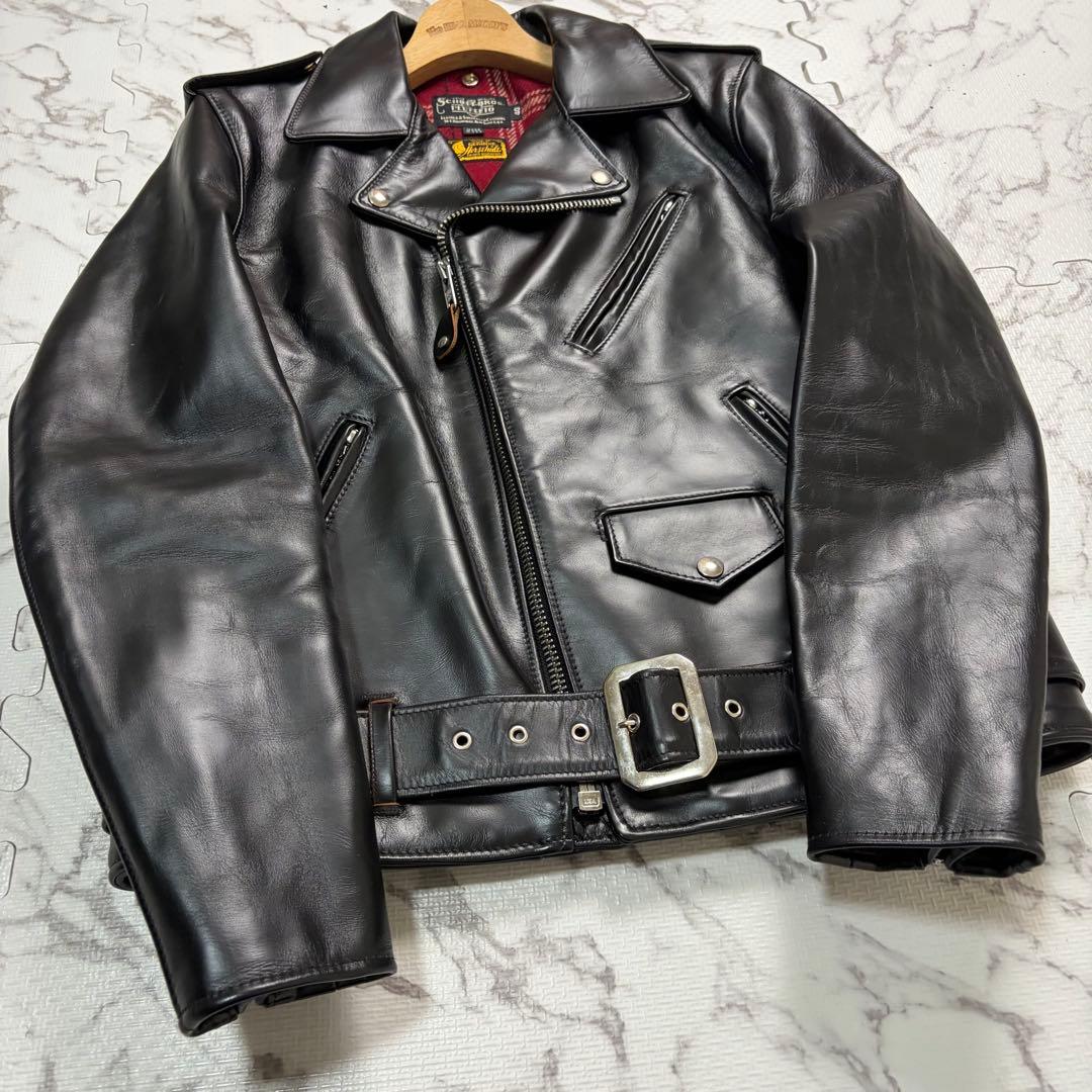 極美品✨ schott ライダースジャケット　613SJH 馬革　黒　40