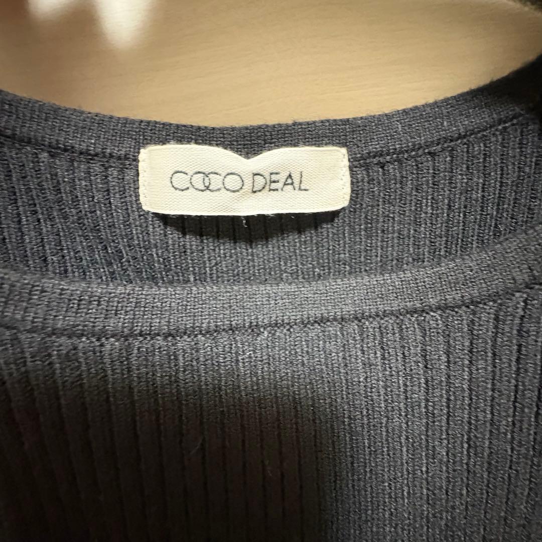 COCO DEAL ペタルヘムスカートドッキングニットワンピース