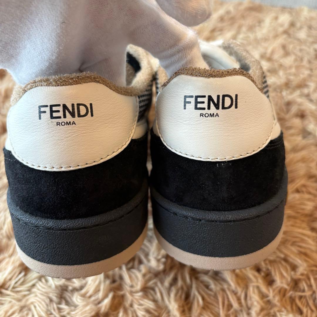 【未使用】FENDI フェンディ レザー スニーカー マッチ メンズ サイズ8