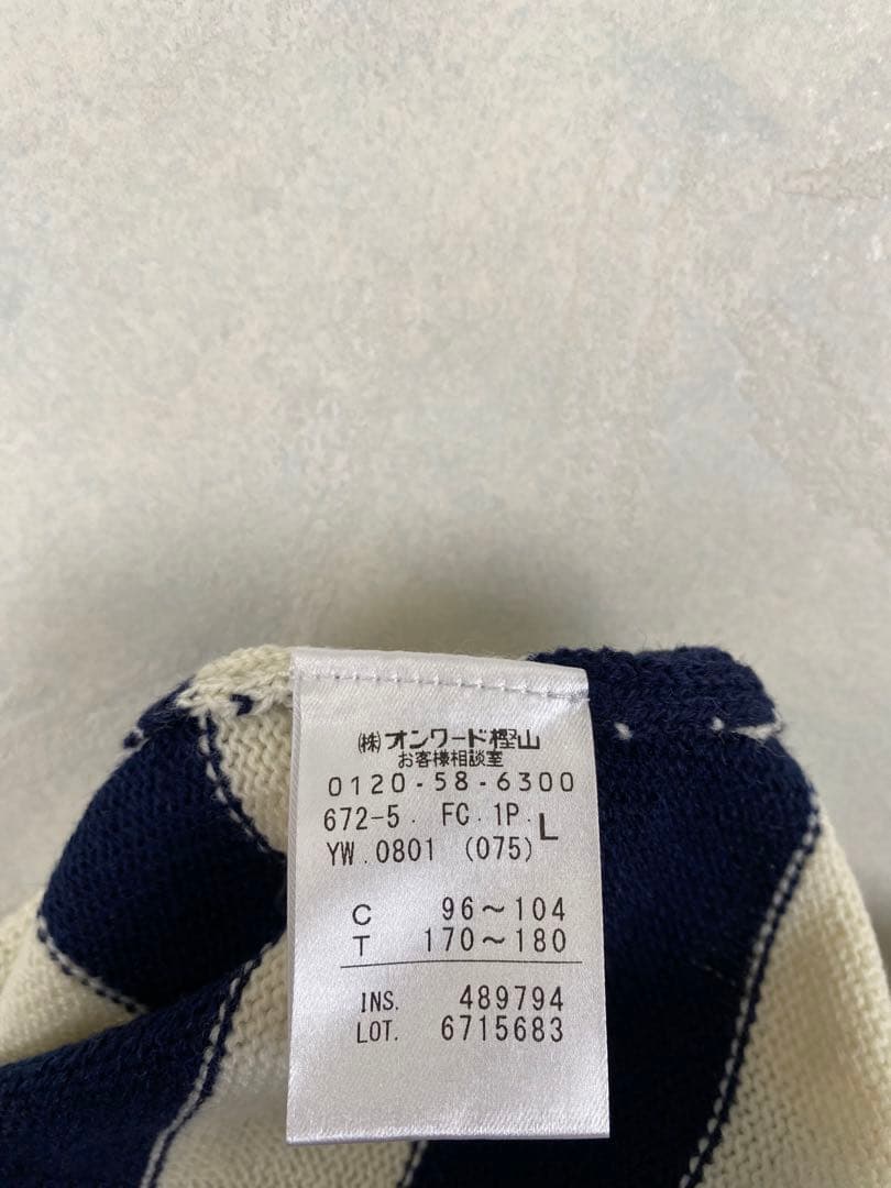 23区GOLF Vネックニットセーター サイズL メンズ ボーダー ゴルフ