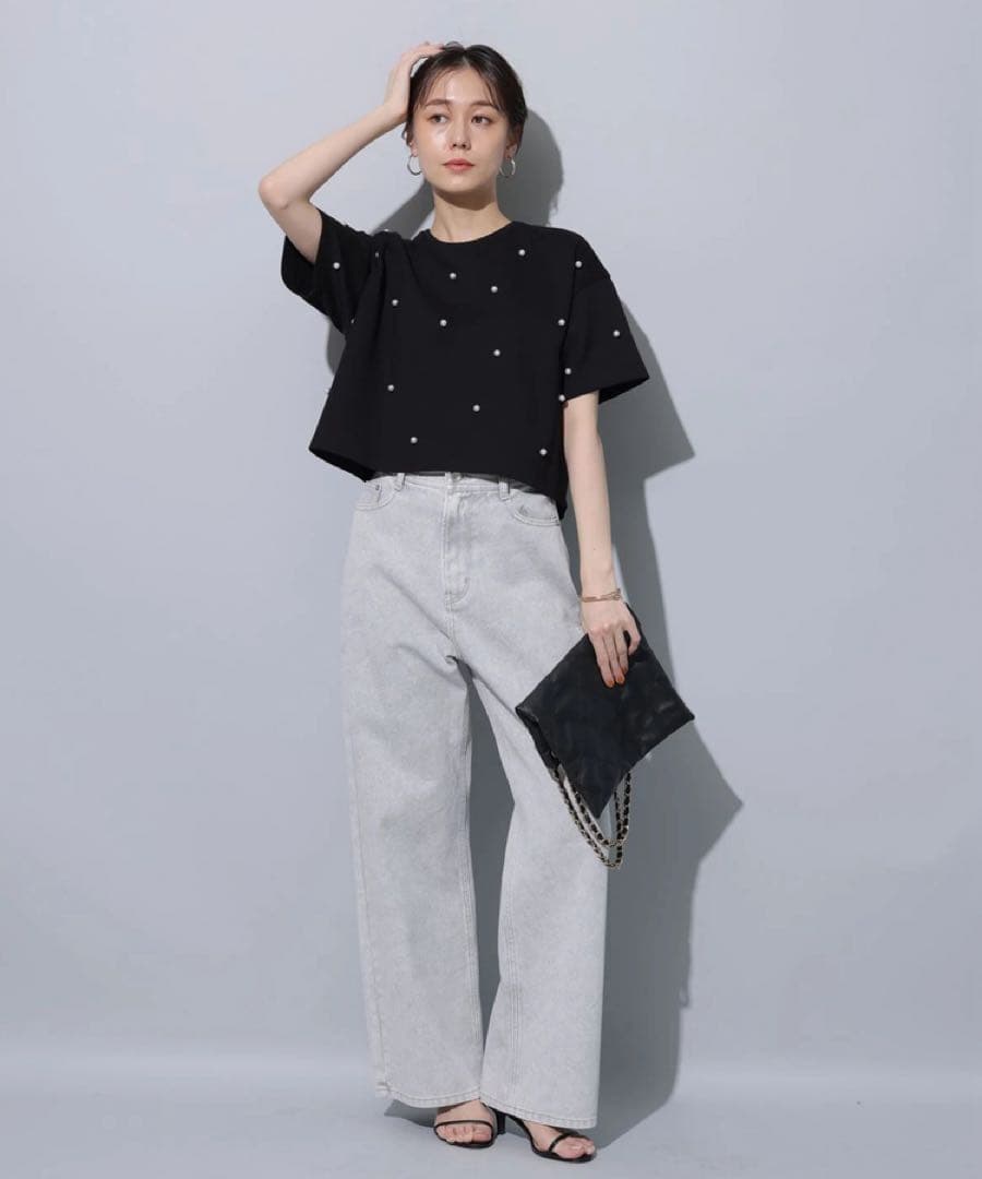 新品未使用　タグ付き Arpege story ワイドデニムパンツ