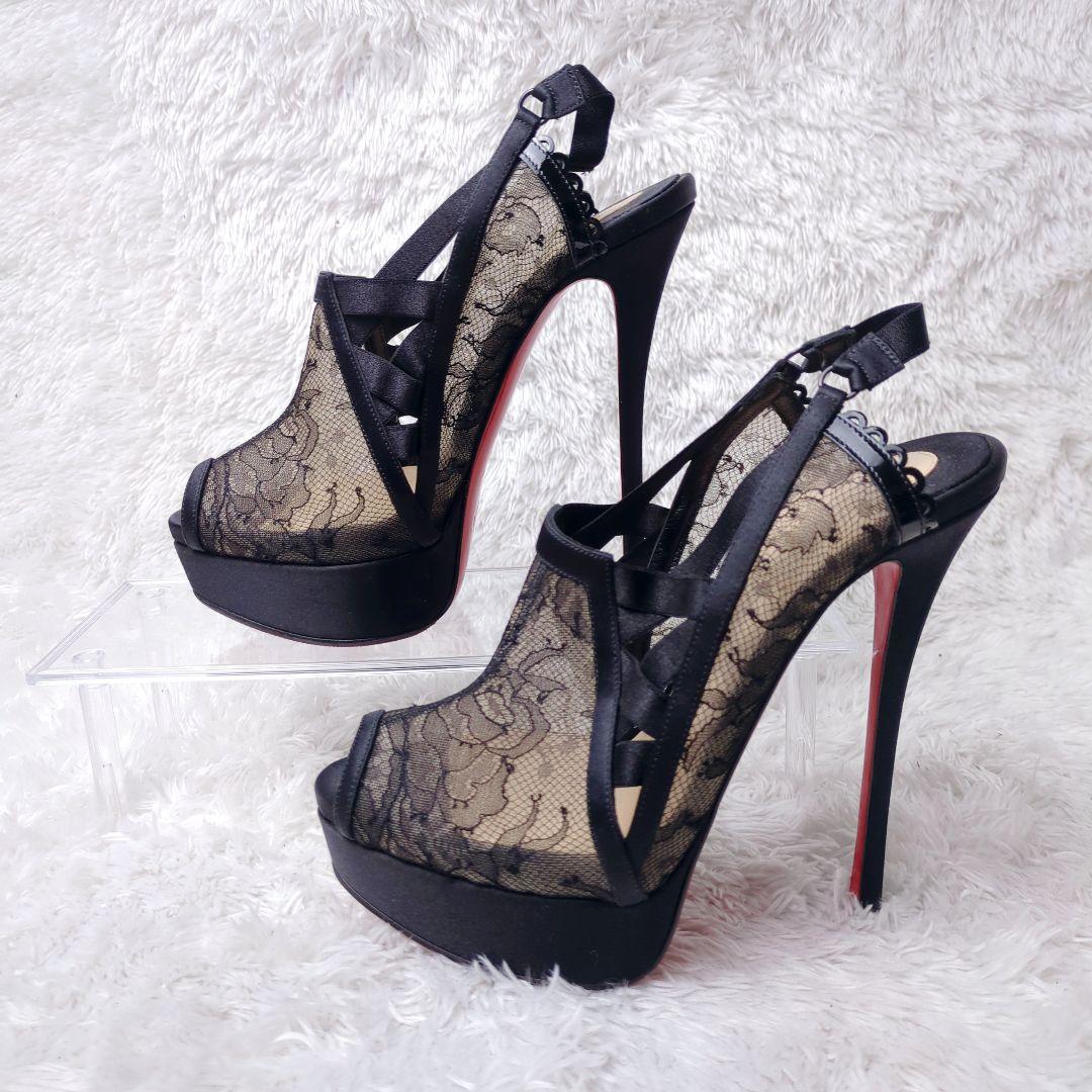 未使用級 CHRISTIAN LOUBOUTIN サテン レース 山田優着用