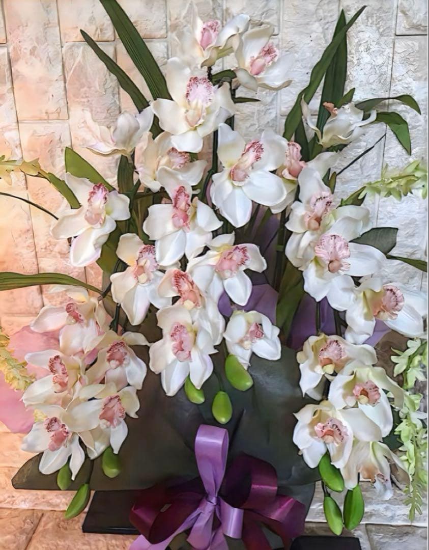 光触媒　人工観葉植物　ウォールグリーン　フェイクグリーン　シンピジューム615
