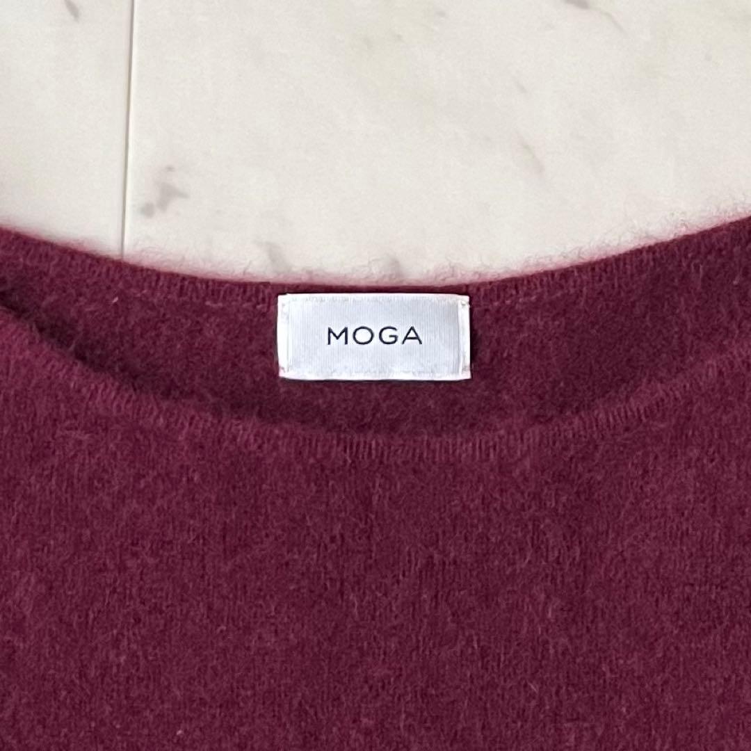 極美品♪MOGA モガ ウールカシミヤシャギーニット M ボルドー クルーネック