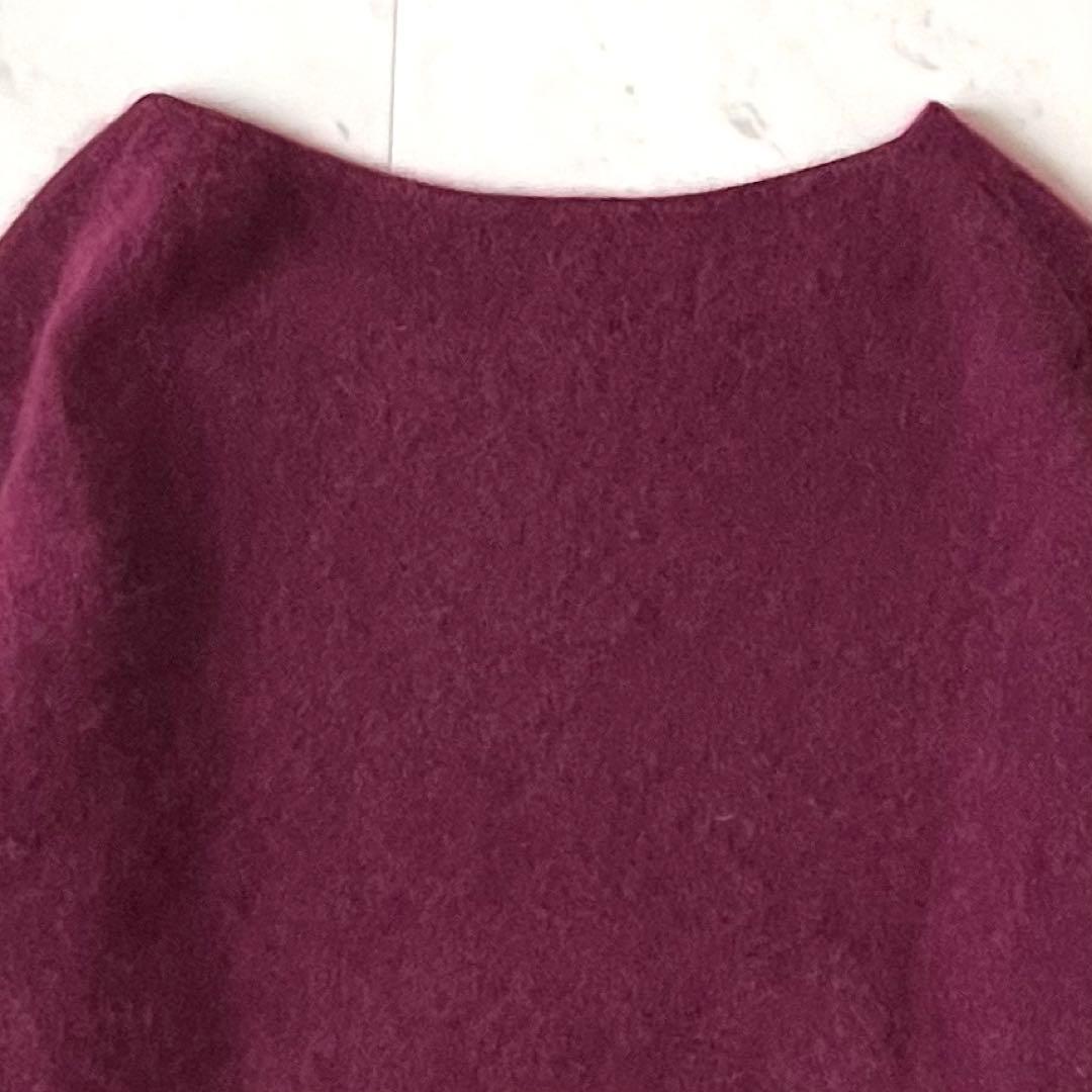 極美品♪MOGA モガ ウールカシミヤシャギーニット M ボルドー クルーネック