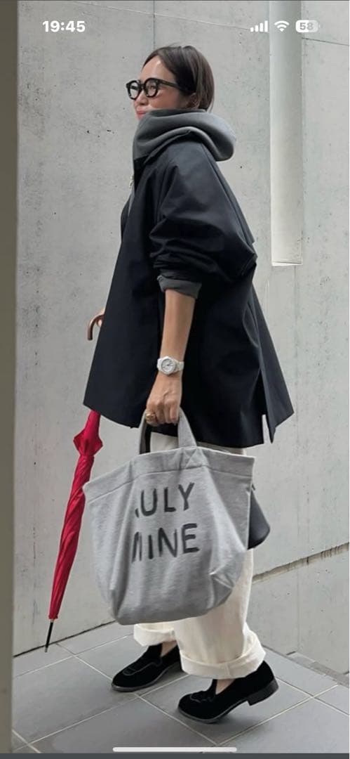 JULY NINEスタンドカラー　ハーフコート　ネイビー